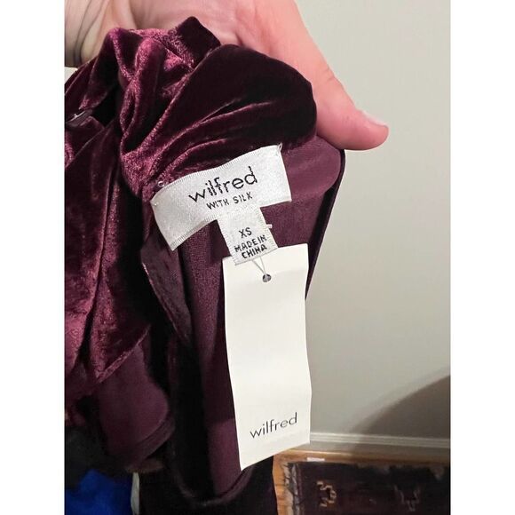 Aritzia Wilfred with Silk Burgundy Poncet Dress NWT Sz. XS - Picture 9 of 9